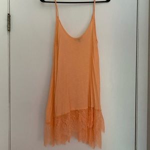 Coral lace tank